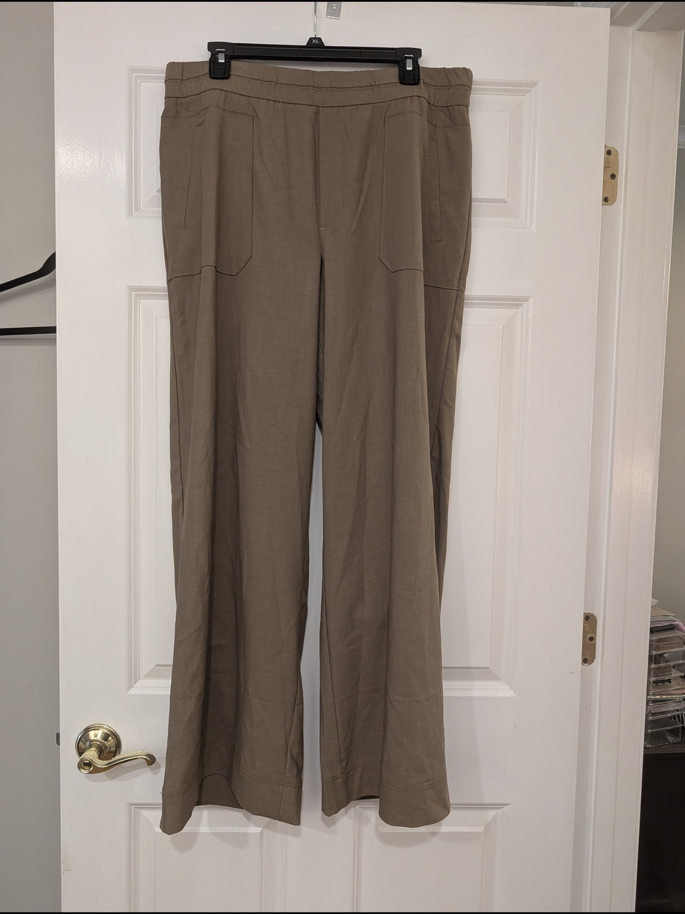 EUC Wit & Wisdom Taupe Wide-Leg Pull-On Pants XL